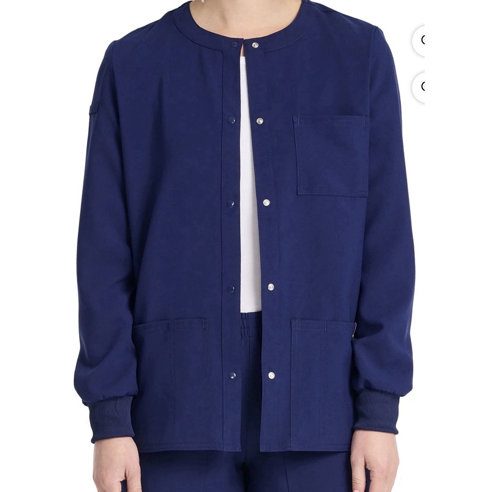 Scrubstar Women's Stretch Snap Warm-Up Jacket Size XS Navy Blue NWT